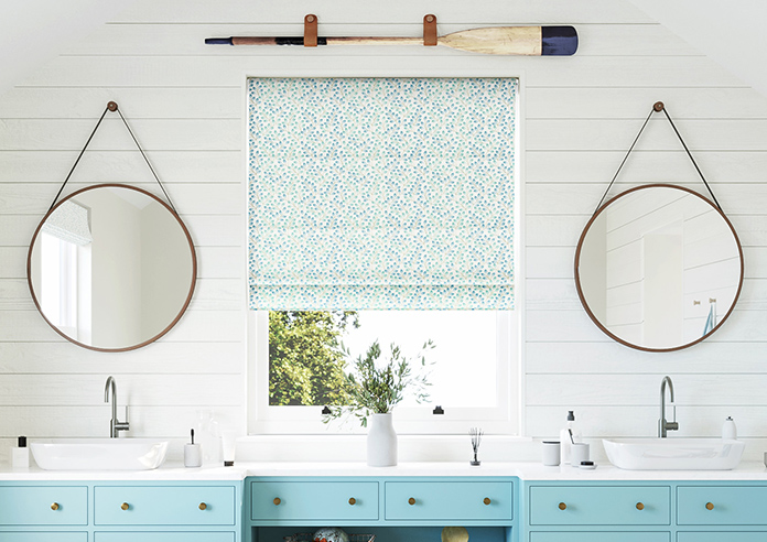 Fitzrovia Print, Horizon Blue - Twist&Fit Roman Blind - Image 3